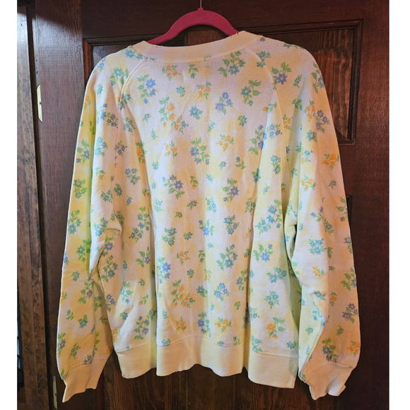 Bandier x Sincerely Jules The Juniper Sweatshirt Canary/Aqua Floral Medium - Picture 4 of 8